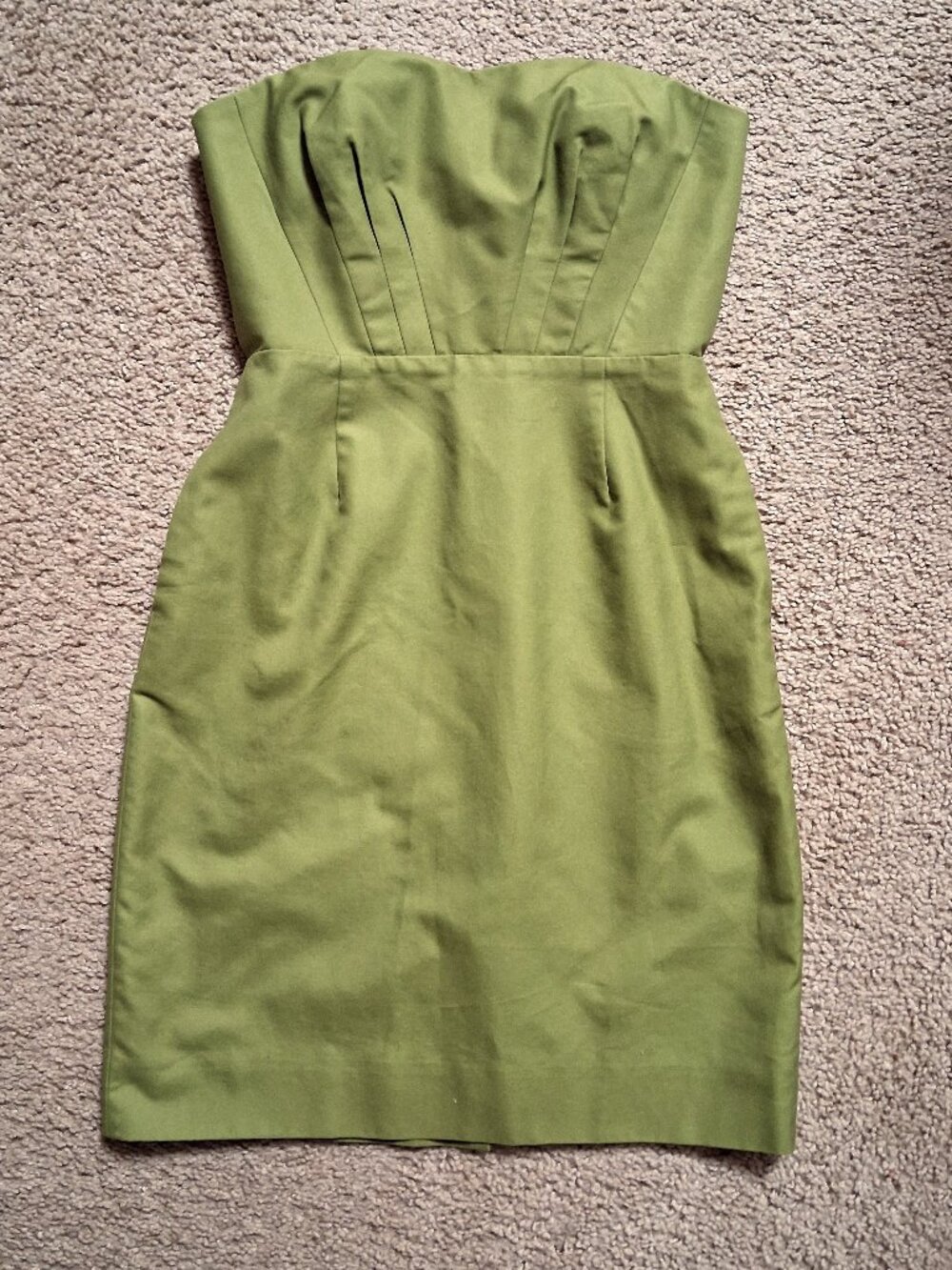 J CREW Pea Green Strapless Mini Dress sz 2